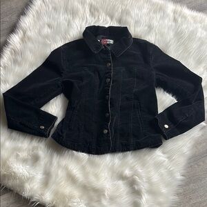 Live a Little Black Button Down Denim Jacket